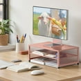 thumbnail image 2 of 2-Tier Computer Monitor Stand Riser, Desk Organizer for Monitor, Printer & Laptop Stand, Desktop Workspace Organizers for Office Supplies(Rose Gold), 2 of 6