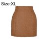 thumbnail image 2 of Minifalda corta ajustada con cremallera en la espalda y cintura alta con estampado de leopardo para mujer, caqui, XL, 2 of 6
