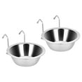 thumbnail image 1 of Comedero para perro Fri4Free, 2 piezas, de acero inoxidable, colgante, 240 ml, 1 of 7