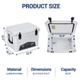 thumbnail image 5 of 35 Quart White Portable Outdoor Ice Cooler, Multifunctional Ice Chest with Cup Holder Bottle Opener Fish Ruler for Beach Boat Camping, 5 of 7