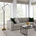 thumbnail image 4 of Henn&Hart 11" Matte Black/Brass Metal/Fabric Floor Lamp, 4 of 15