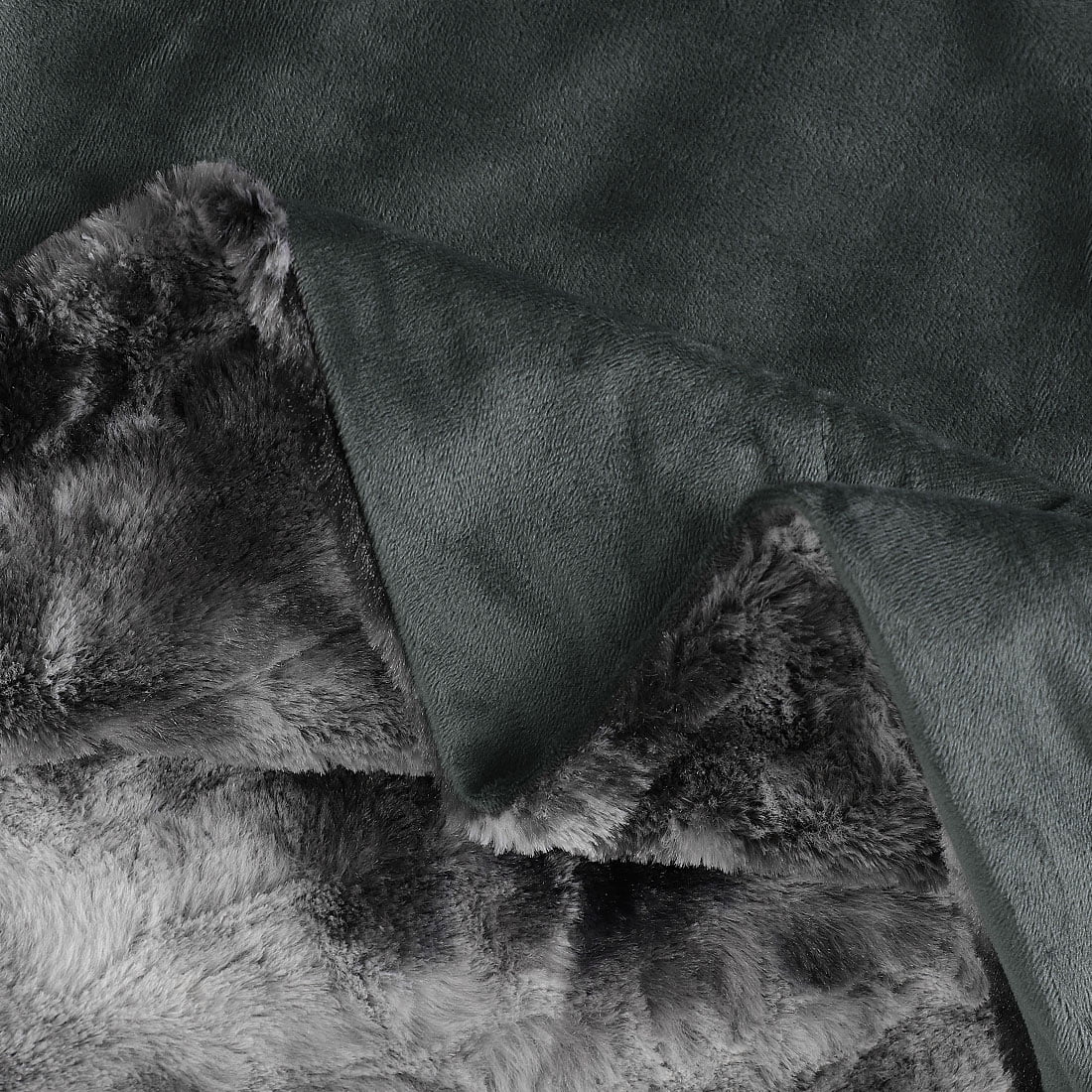Unique Bargains Soft Fluffy Shaggy Faux Fur Blanket, Throw, Gunmetal