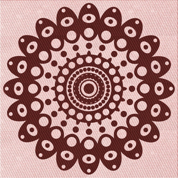 Ahgly Company Indoor Square Patterned Pink Area Rugs, 8' Square