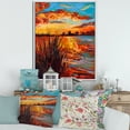thumbnail image 2 of Designart 'The Lake At Sunset Evening Glow I' Nautical & Coastal Framed Canvas Wall Art Print, 2 of 5