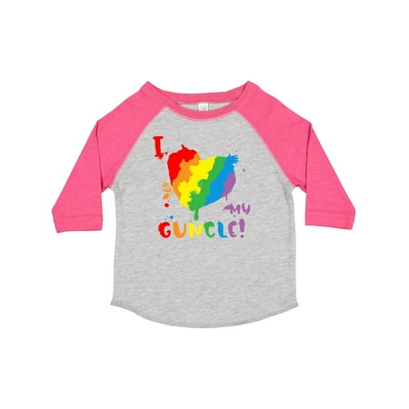 

Inktastic Pride Heart Kid Finger Paint I Love My Guncle! Gift Toddler Boy or Toddler Girl T-Shirt
