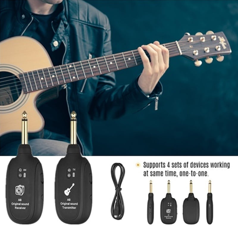 Guitar Transmitter Receiver,Wulidasheng Wireless Guitar Transmitter Receiver Set 730mhz for Electric Guitars Bass Violin