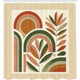 thumbnail image 5 of Ambesonne Monstera Shower Curtain, Abstract Art Huge Leaf on a Marble Background Print Mid Century Boho, Cloth Fabric Bathroom Decor Set with Hooks, 69" W x 70" L, Dark Rust Beige Green, 5 of 10
