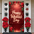 thumbnail image 5 of Red Rose Valentine's Day Banner Plaid Pattern Love Display Gnome Design Red Heart Happy Valentines Backdrop for Valentine's Day Party Romantic Date Indoor Decoration, 5 of 9