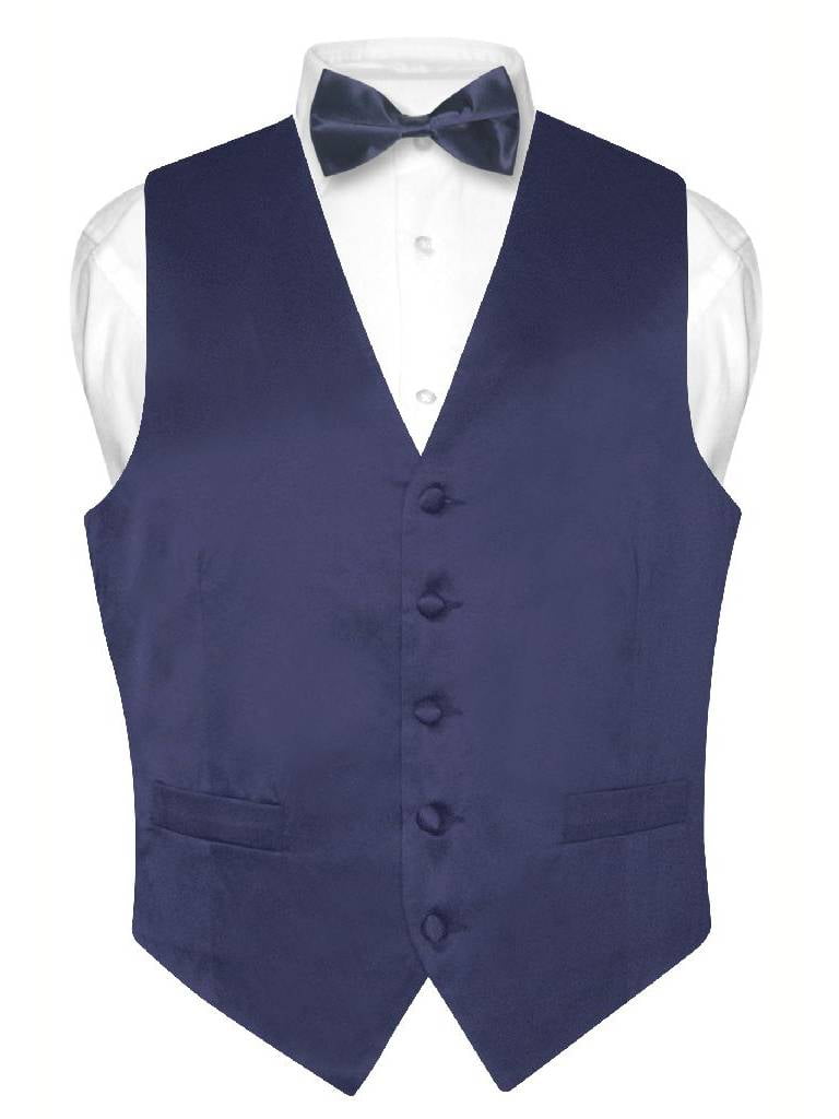 Men's 4pc Solid Formal Waistcoat Tuxedo Dress Vest Necktie BowTie Handkerchief Set For Suit or Tuxedo 