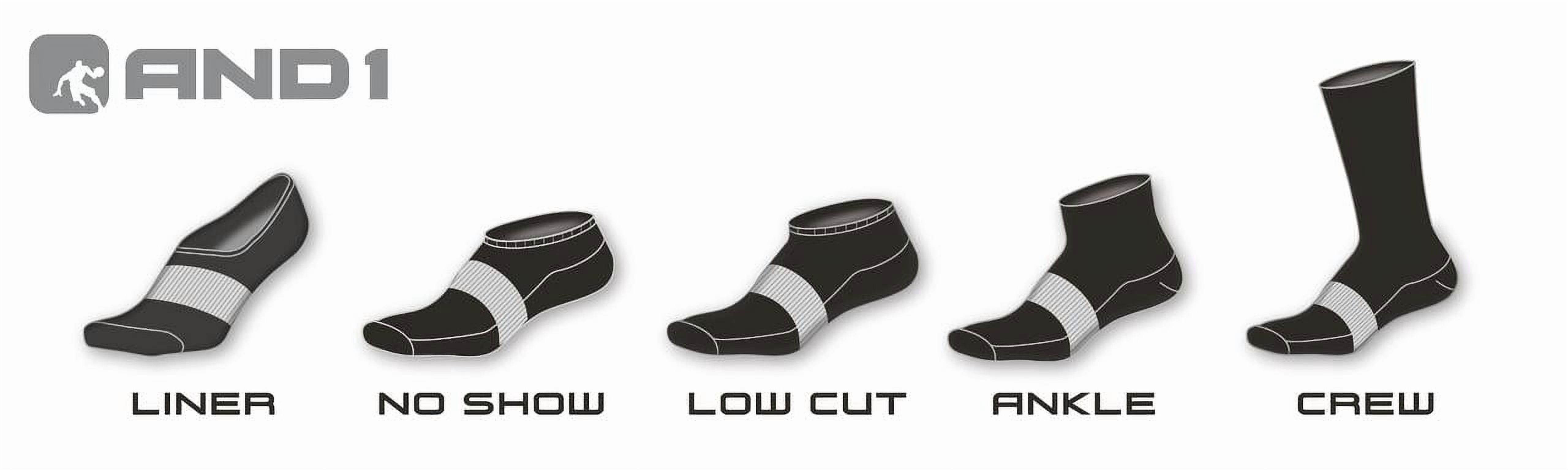 AND1 Men's Cushion Crew Socks, 12-Pack, Black photo 7