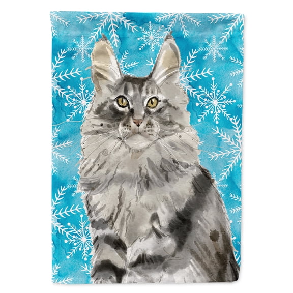 Carolines Treasures CK3109GF Maine Coon Winter Snowflake Flag Garden Size  Small multicolor