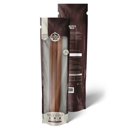 UPC: 0850030953469 | Greater Wild 12 Bully Sticks All Natural Ingredient Chews & Treats for Dogs – 3 Sticks