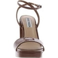 thumbnail image 3 of Steve Madden Camaron Dark Cognac Ankle Strap Squared Open Toe Platform Sandals (Dark Cognac, 8), 3 of 6