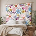 thumbnail image 3 of Colorful Floral Spring Large Tapestry for Bedroom Wall Hanging Tapestry, Country Watercolor Botanical Ceiling Backdrop Tapestries Poster Blanket Wall Decor for Teens Room Living Room Dorm 86" x 104", 3 of 8