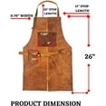 thumbnail image 3 of ELW Full Grain Leather Apron-Chest Pouch with Side Pocket, BBQ Apron, Kitchen, Cooking, Bartending, One Size for Men & Women, 3 of 7