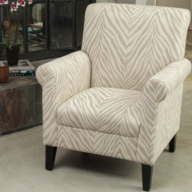 Fauteuil Club Trent Home Frederick en Tissu Beige Imprimé Animalier