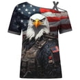 thumbnail image 5 of 4th of July Outfits for Women Cold Shoulder Short Sleeve Casual Top with Straps Independence Day Print Shirt for Patriotic Party, 5 of 6