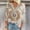 Yellow, variant on Weiqiqre Summer Fashion Tops for Women Floral Printed Lace V-Neck 3/4 Sleevet Casual T-shirt Blouse