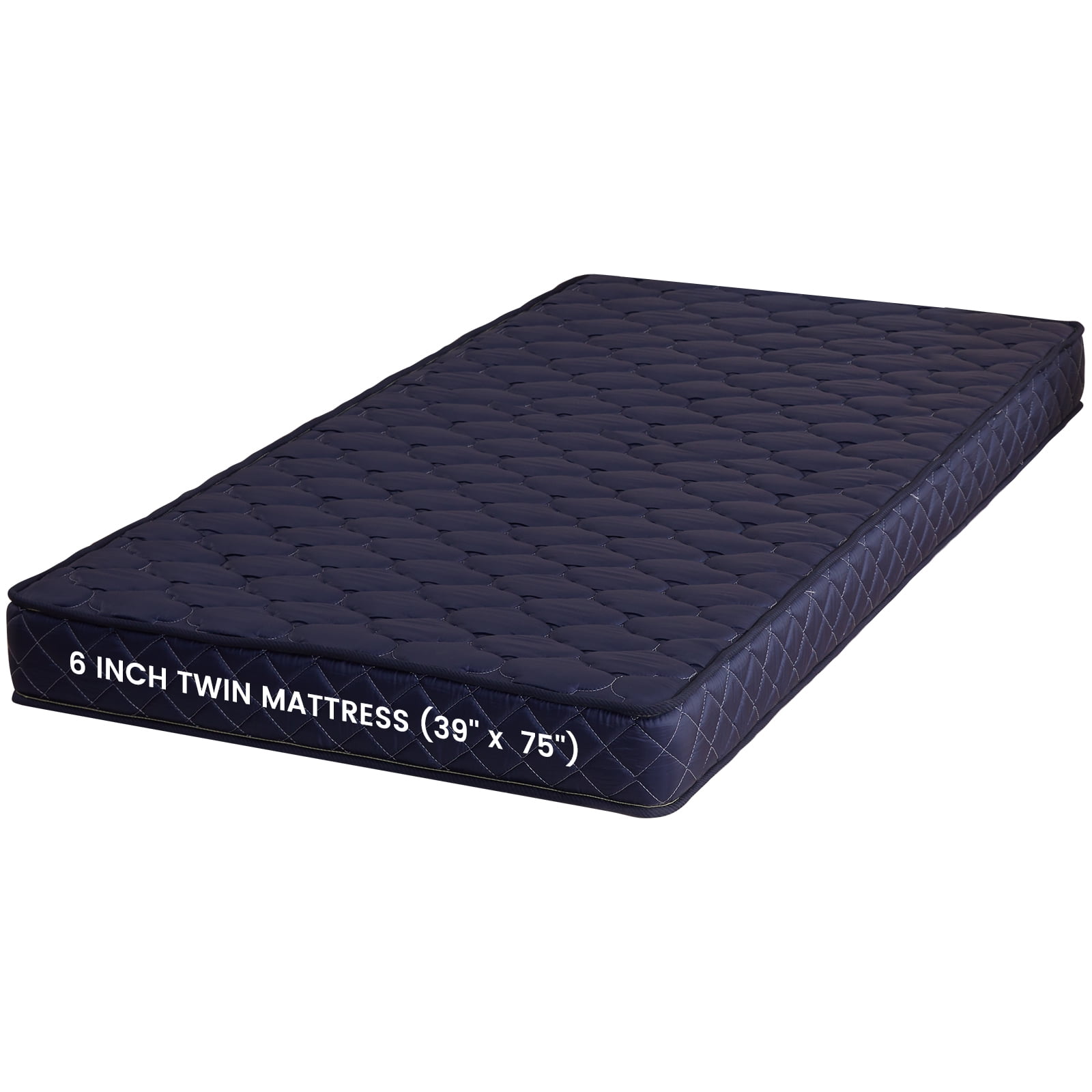 CHIUSNOOZE 6 inch Twin Mattress Water-Resistant High-Density Memory Foam Mattress with Stylish Diamond-Quilted Breathable Fabric, Distributes Weight Evenly, Twin Deluxe, Navy Blue