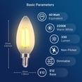 thumbnail image 2 of Bombillas LED tipo candelabro FLSNT de 4 W (equivalente a 40 W), paquete de 6, 2 of 9
