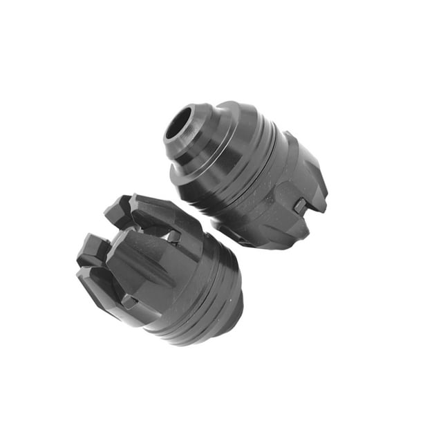 Riwesomey 2X Copas de eje reemplazadas de horquilla delantera Aleación de aluminio A prueba de golpes Instalación práctica Dureza de Accesorios para motos Negro