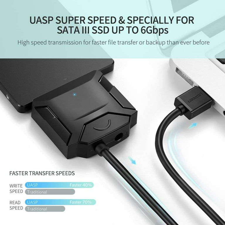 Black.Friday SATA to USB 3.0, Neeyer SATA III Hard Drive Adapter Cable for  3.5/2.5 Inch HDD/SSD with 12V/2A Power Adapter