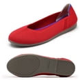 thumbnail image 2 of Zhabtuc Women's Knit Flats, Round Toe Knit Ballet Flats Shoes Red Size 6.5, 2 of 5