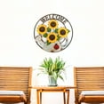 thumbnail image 2 of Alpine Corporation Large Round Sunflowers in Gardening Can 'Welcome' Décor, 2 of 3