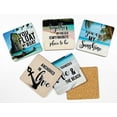 thumbnail image 2 of Inkdotpot Set of 6 Drink Coasters Easy Clean 4-inch SquareCoastersCork Base-Reusable- Beach Quotes, 2 of 8
