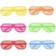 thumbnail image 1 of 12 Pcs 80's Party Slotted Sunglasses Neon Color Shutter Glasses Bright Coloured, 1 of 5
