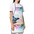 thumbnail image 3 of Naloa 1Pack Adjustable Bib Apron Waterdrop Resistant Cooking Kitchen Aprons for Women Men Chef, Butterfly In Blossoms Zen Print, 3 of 8