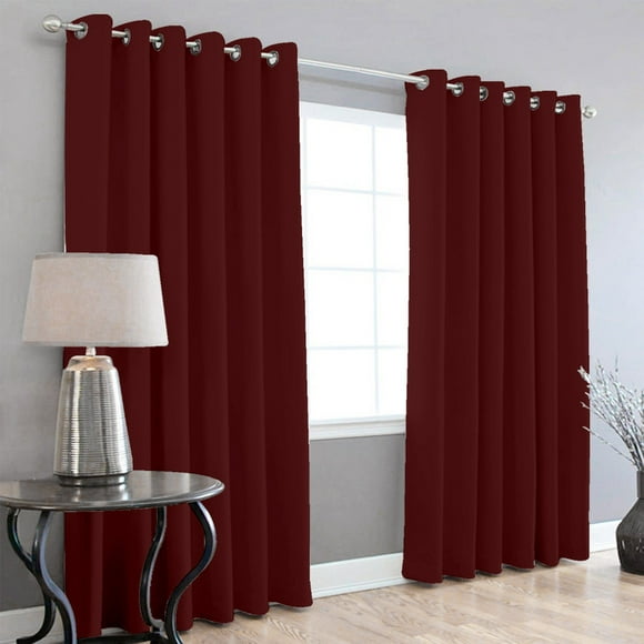 Cortinas Blackout 275cm Ancho X 215cm De Largo En 2 Paneles, 100% Microfibra Poliéster RUBI