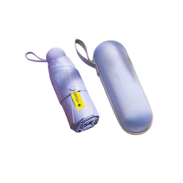 Billuyoard Paraguas portátil 2 en 1, impermeable, a prueba de lluvia, parasol plegable, bolsillo para lluvia y sol, protector solar a prueba de viento, Paraguas de lluvia Violeta Billuyoard HA067363-02