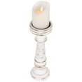 thumbnail image 3 of Northlight Wooden Spindle Pillar Candle Holder - 12" - Antique White, 3 of 5
