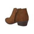 thumbnail image 3 of Mug Cognac Tan Brown Suede Booties Soda Women Ankle Boots Small Short Heel Side Zipper 11, 3 of 3