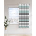 thumbnail image 4 of Blue-Gray Stripes Thermal Insulated Blackout Curtains for Bedroom 72 Length Room Darkening Curtain 1 Panel Grommet Window Curtain Drape for Living Room Nursery Room, 4 of 7