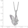 thumbnail image 2 of 925 Sterling Silver CZ Cubic Zirconia Never Give Up Butterfly 18in. Pendant Necklace Charm Chain, 2 of 5