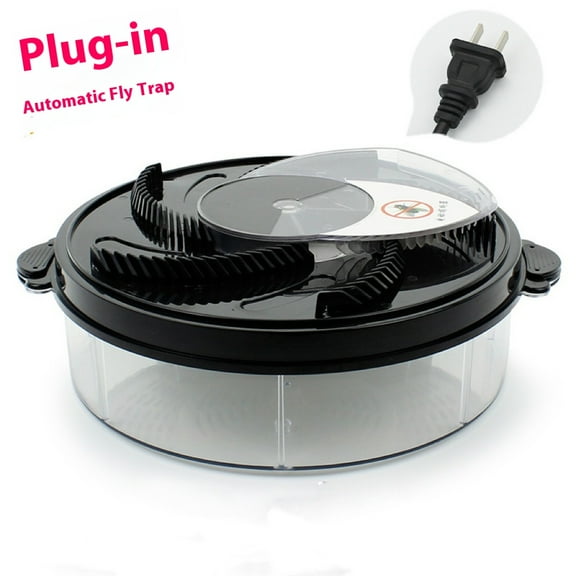 plug-in version Electric Fly Trap Fly Catcher Pest Device Flying Insect Trap Automatic Indoor Pest Traps Reject Control Catcher Repellents Tools for Patios Ranch (black,)