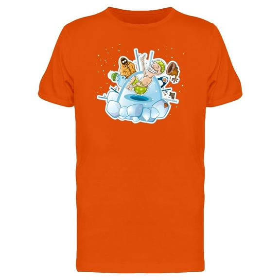 Funny Man Swimming On The Ice Tee Men's -Image by Shutterstock