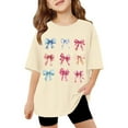 thumbnail image 4 of Adeawade Tops For Girls Short Sleeve Blouse Grahic Prints Lightweight T Shirt Round Neck Tee Relax Fit Simple Wear Beige 12-24 Months, 4 of 4