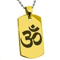 thumbnail image 3 of Tioneer Stainless Steel Sacred Sanskrit Om Engraved Dog Tag Pendant Necklace, 3 of 4