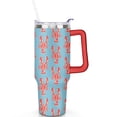 thumbnail image 2 of 40oz Colorful Red Crab Stainless Steel Flip Straw Tumbler Spill Proof Travel Cup Double Wall Vacuum Insulated Coffee Mug with Top Handle, 2 of 6