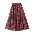 thumbnail image 2 of Vedolay Skirt For Women Trendy Women's Pull-On Woven Tiered Midi Skirt,Blue One Size, 2 of 5