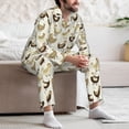 thumbnail image 7 of Fuzoiu Chicken Cartoon Print Men's Long-Sleeved Pajama,Lounge Button Down Nightwear,Mens Notch Collar Pajama Set -XX-Large, 7 of 7