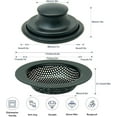 thumbnail image 2 of 2PCS Kitchen Sink Drain Strainer and Kitchen Sink Stopper, Drain Catcher and Drain Cover for Kitchen Sink, Plug for Standard 3-1/2 Inch Garbage Disposal Sink Drain Black, 2 of 8