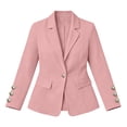 thumbnail image 5 of Sentmoon Blazer Jackets for Women Color Block Long Sleeve Lapel Button Down Blazer Jacket with Cuff Detail for Office Work, 5 of 8