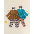 thumbnail image 3 of Baby Toddler Girls Cowgirl Style Clothing Set 6 12 18 24 Months 2T 3T 4T Ruffled Trim Long Sleeve Tops Long Pants Headband 3-Piece Outfits, 3 of 9
