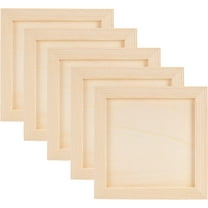 10PCS Unfinished Wood Canvas 5.8x5.8 Inch Square Craft Frames Set Natural Wood DIY Photo Frame Wood Canvas Panel Boards