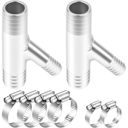 2-Pack UTV Cab Heater Y-Fitting Adapter 1" to 5/8" Aluminum Hose Connector Kit