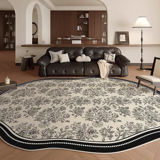 Irregular Shaped Rug, Modern Abstract Area Rugs for Livingroom Bedroom, Boho Rug Large Area Rug Machine Washable Area Rugs Outdoor Rug Waterproof